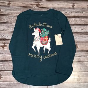 So girls llama merry cactmas thermal tunic size S7